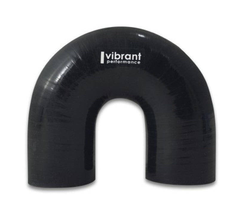 Vibrant 4 Ply Reinforced Silicone Elbow Connector - 3in ID x 4.25in Leg 180 Deg Elbow (BLACK) - 19668