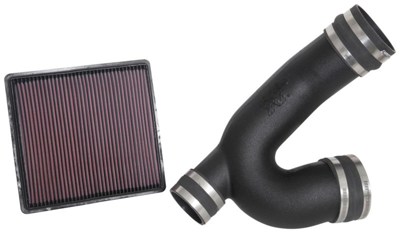K&N 18-19 Ford F-150 EcoBoost V6-3.5L F/I Performance Air Intake System - 57-2601 for 2018-2020 Ford Expedition - angle view
