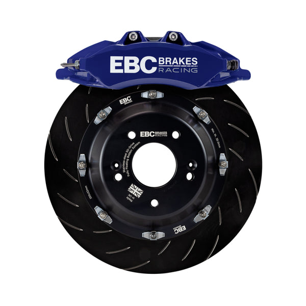 EBC Racing 00-06 BMW M3 (E46) Blue Apollo-6 Calipers 355mm Rotors Front Big Brake Kit - BBK045BLU-1 by EBC - front view