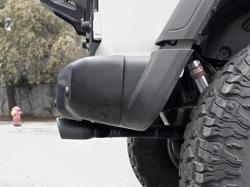 aFe Rebel Series 2.5in. 304 SS C/B Exhaust System 2018 Jeep Wrangler (JL) V6-3.6L - Black Tip - 49-38071-B