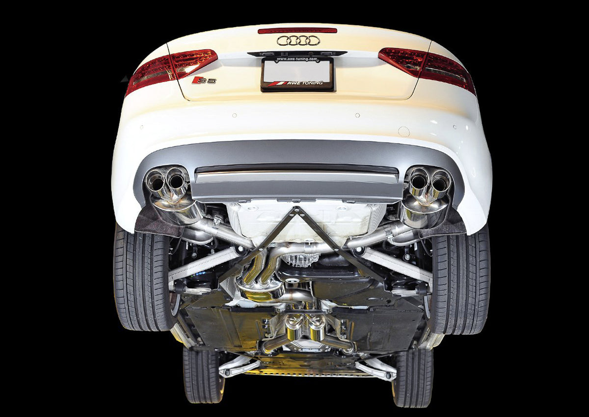 AWE Tuning Audi B8 / B8.5 S5 Cabrio Touring Edition Exhaust - Resonated - Chrome Silver Tips - 3415-42014