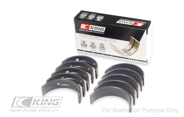 King Audi/Volkswagen ABV/AES/AUE Crankshaft Main Bearing Set (Set of 7) (Size +0.50mm) - MB7089AM0.5