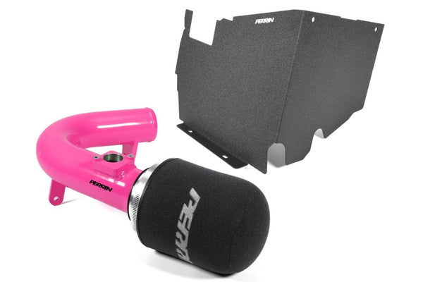 Perrin 22-24 Subaru WRX Cold Air Intake w/ Heatshield - Hyper Pink - PSP-INT-328HP for 2022-2025 Subaru WRX - front view
