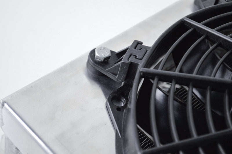 CSF Dual Fluid Bar &amp; Plate HD Oil Cooler w/9in SPAL Fan (1/3 &amp; 2/3 Partition) - 13.8in L x 10in H - 8026
