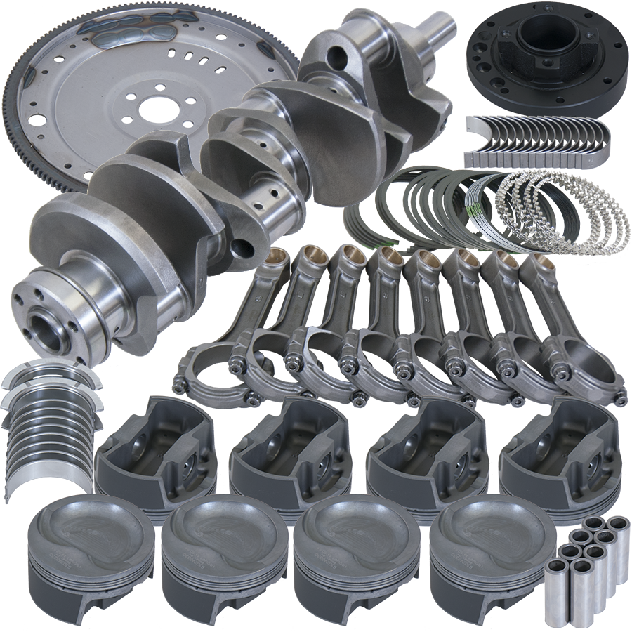 Eagle Ford 351W 4.000in Crank 6.250in I-Beam Rods 4.030in Pistons 157 Tooth FP Balanced Assembly - B1612403057 - front view