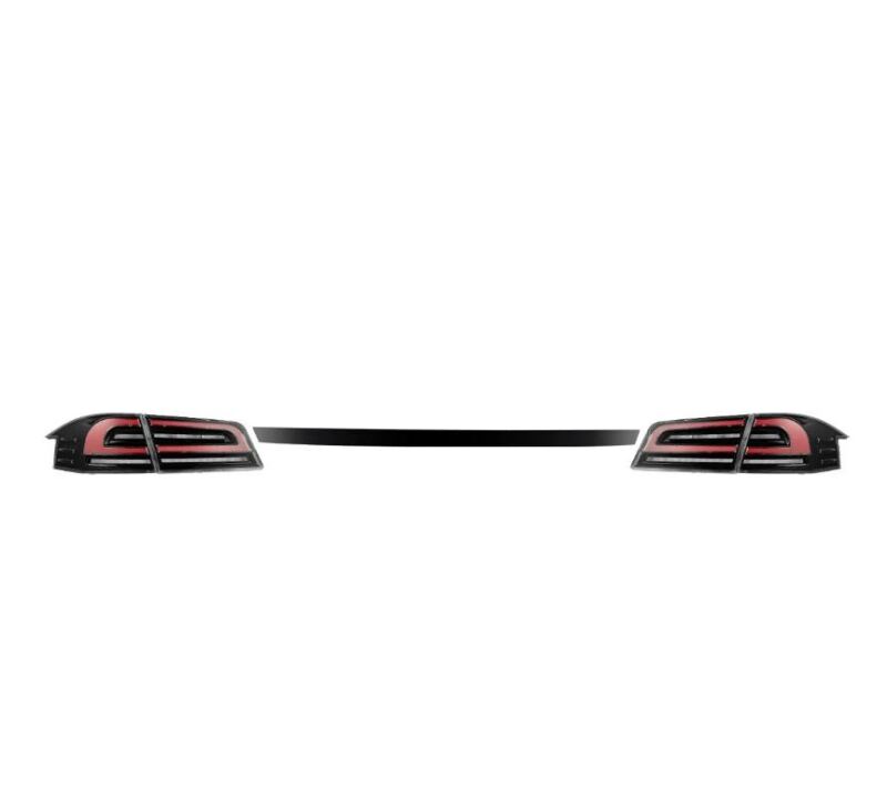 AlphaRex 12-21 Tesla Model S LUXX-Series LED Tail Lights - Black/Red - 601130