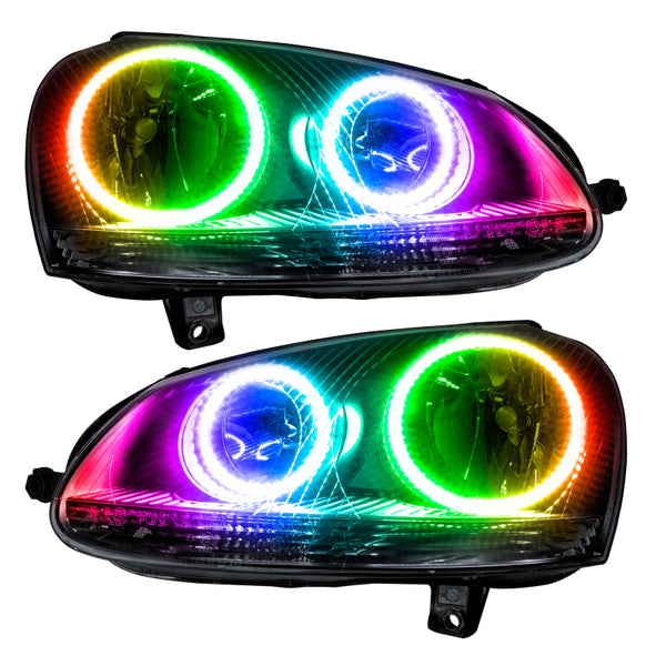 Oracle 06-10 Volkswagen Jetta SMD HL - Chrome - ColorSHIFT w/ Simple Controller - 7098-504 for 2006-2010 Volkswagen Jetta - f