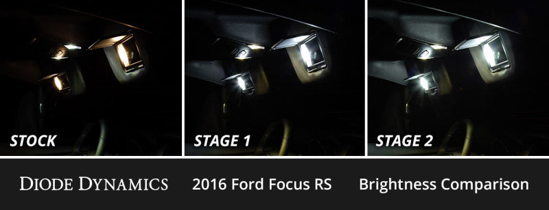 Diode Dynamics 16-18 d Focus RS Interior LED Kit Cool White Stage 1 - DD0519 for 2016-2018 Ford Focus RS - angle view