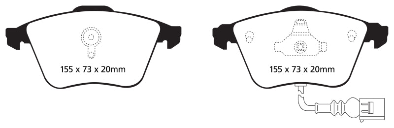 EBC 12-14 Volkswagen Golf R 2.0 Turbo Greenstuff Front Brake Pads - DP21946