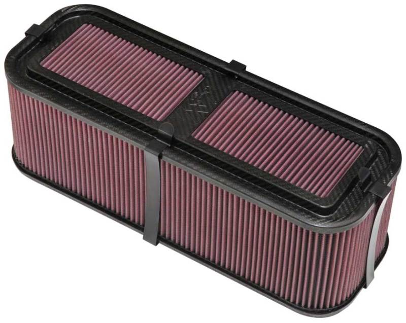 K&N Custom Racing Assembly 19in x 6.5in Carbon Fiber Air Filter - 100-8570 by K&N Engineering - front view