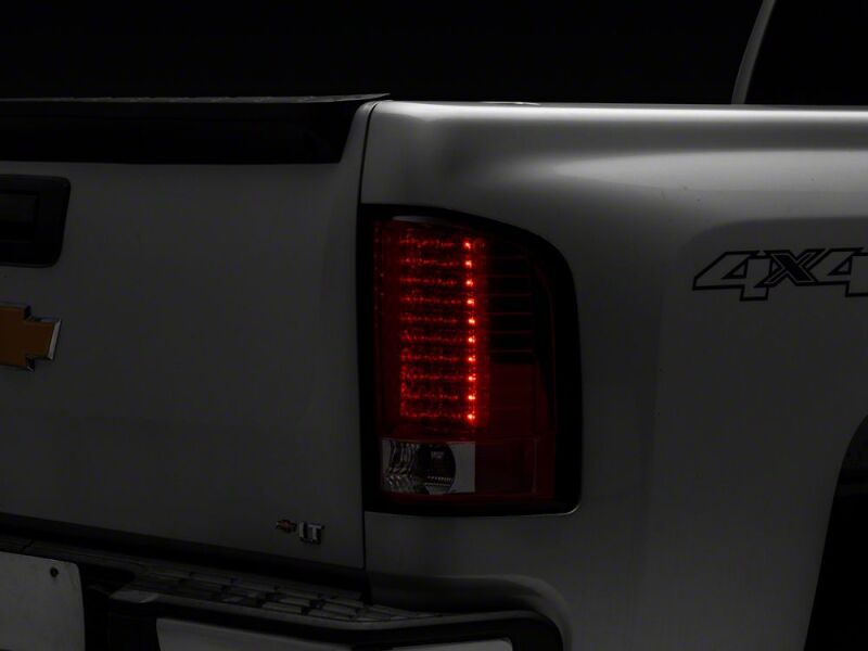 Raxiom 07-13 Chevrolet Silverado 1500 LED Tail Lights- Chrome Housing- Red/Clear Lens - S112738 - front view