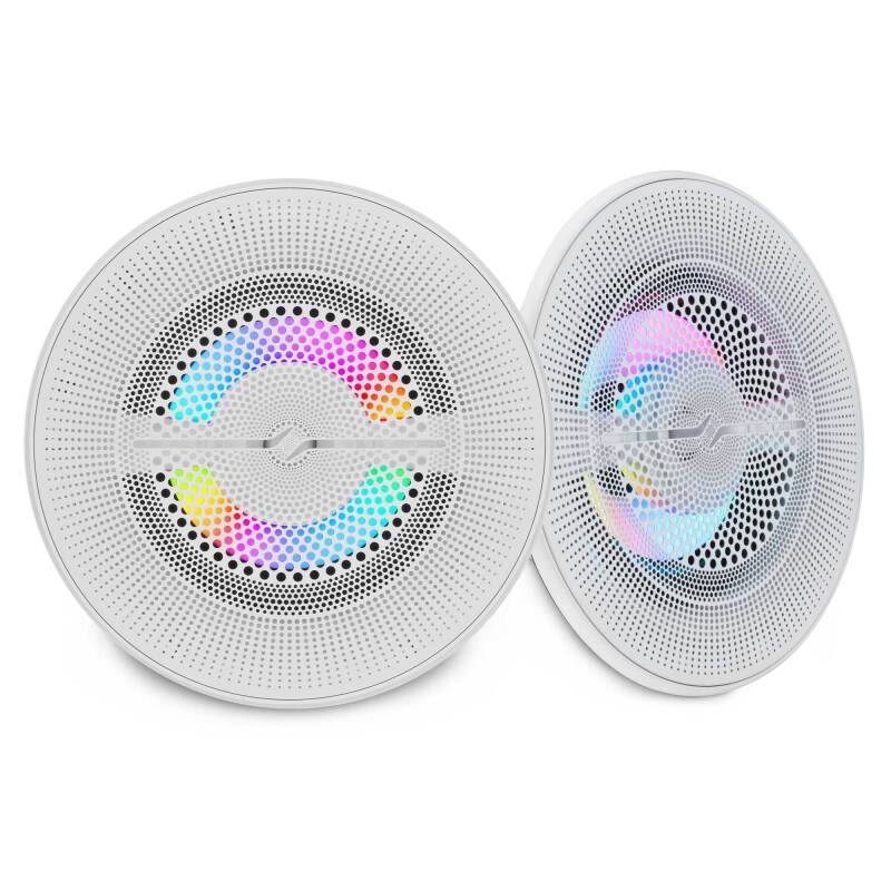 DS18 8in 2-Way 175 Watts RMS 4ohm Digital LED Lights Bullet Tweeter White - NXL-LXY8/WH - front view