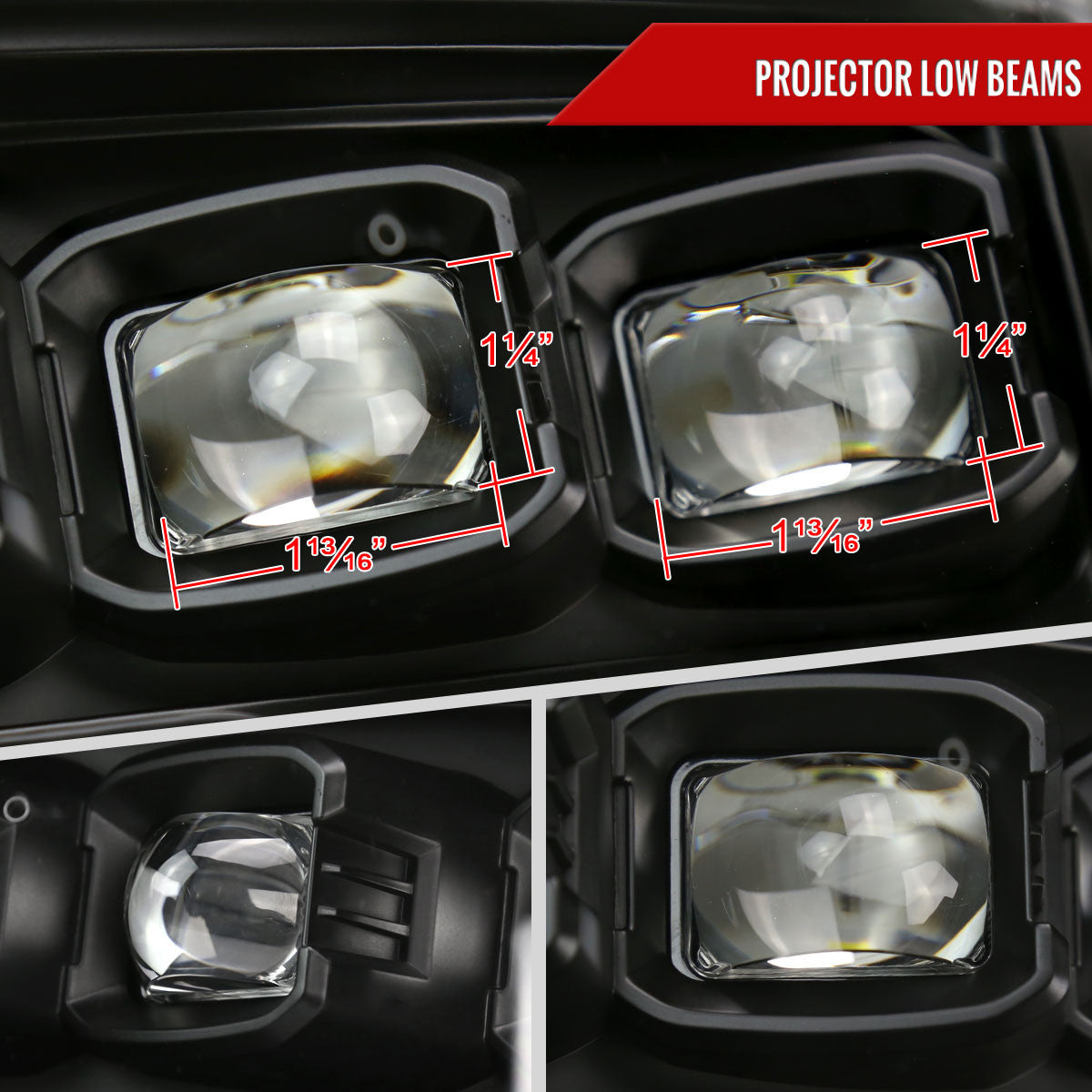 Spec-D Tuning - 2009-2018 Dodge RAM 1500 / 2019 RAM Classic / 2010-2018 RAM 2500 3500 Projector Headlights w/ Amber LED Sequential Turn Signal (Matte Black Housing/Clear Lens) - 4LHE-RAM09JM-SQ-RS