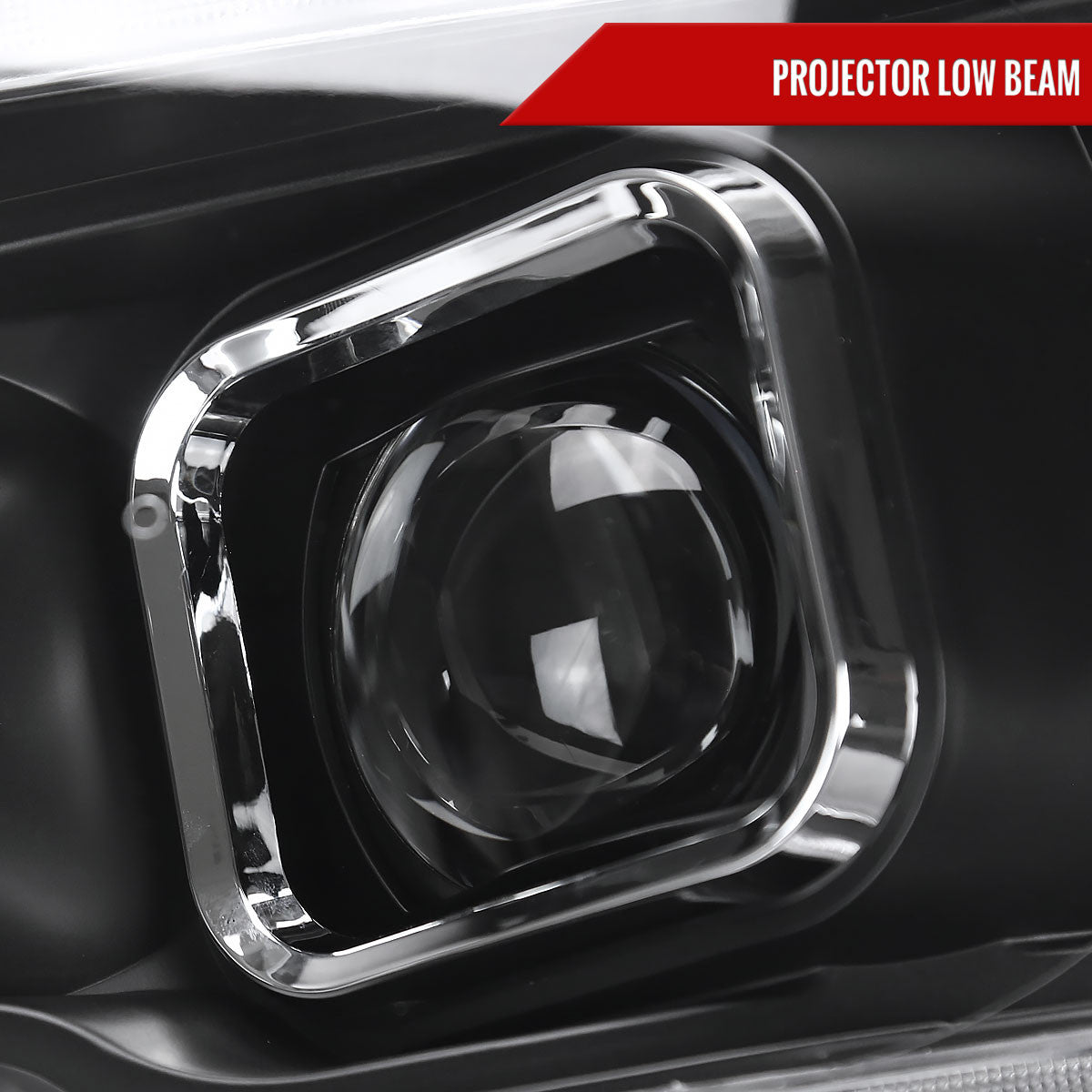 Spec-D Tuning - 2009-2018 Dodge RAM 1500  / 2019-2021 RAM Classic / 2010-2018 RAM 2500 3500 Projector Headlights w/ Amber LED Sequential Turn Signal (Matte Black Housing/Clear Lens) - 4LHP-RAM09JMG7-SQ-RS