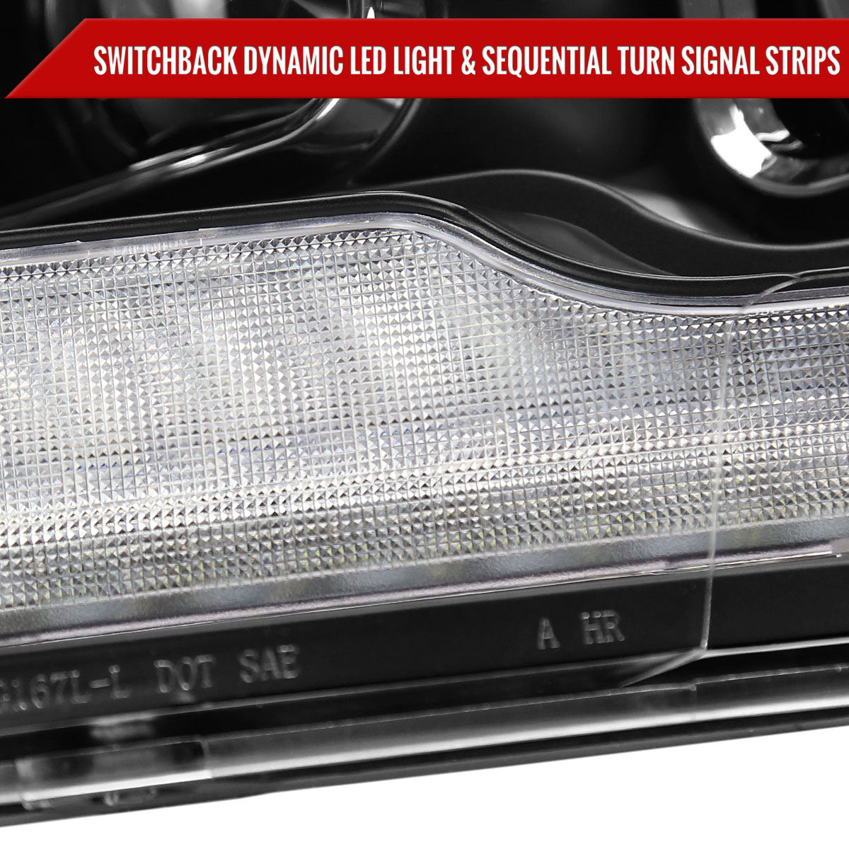 Spec-D Tuning - 2009-2018 Dodge RAM 1500  / 2019-2021 RAM Classic / 2010-2018 RAM 2500 3500 Projector Headlights w/ Amber LED Sequential Turn Signal (Matte Black Housing/Clear Lens) - 4LHP-RAM09JMG7-SQ-RS