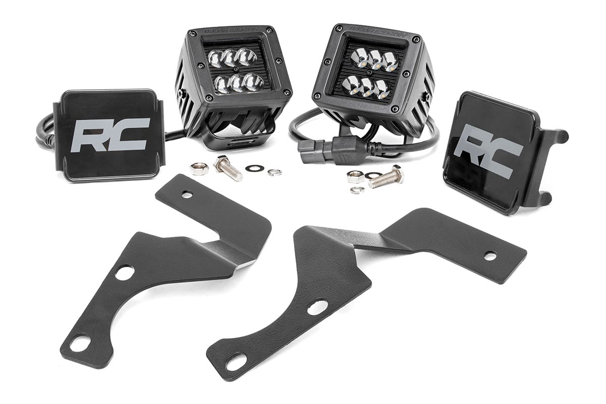 LED Light Kit | Ditch Mount | 2&quot; Black Spot Pair | Toyota 4Runner (10-24)