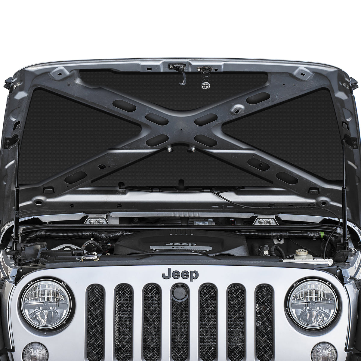 DEI 07-18 Jeep Wrangler JK Under Hood Liner Kit - 50083 for 2007-2017 Jeep Wrangler - front view