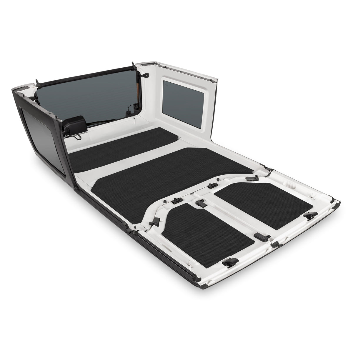 DEI 07-10 Jeep Wrangler JK 4-Door Boom Mat Headliner - 4 Piece - Black - 50131 for 2007-2010 Jeep Wrangler - front view