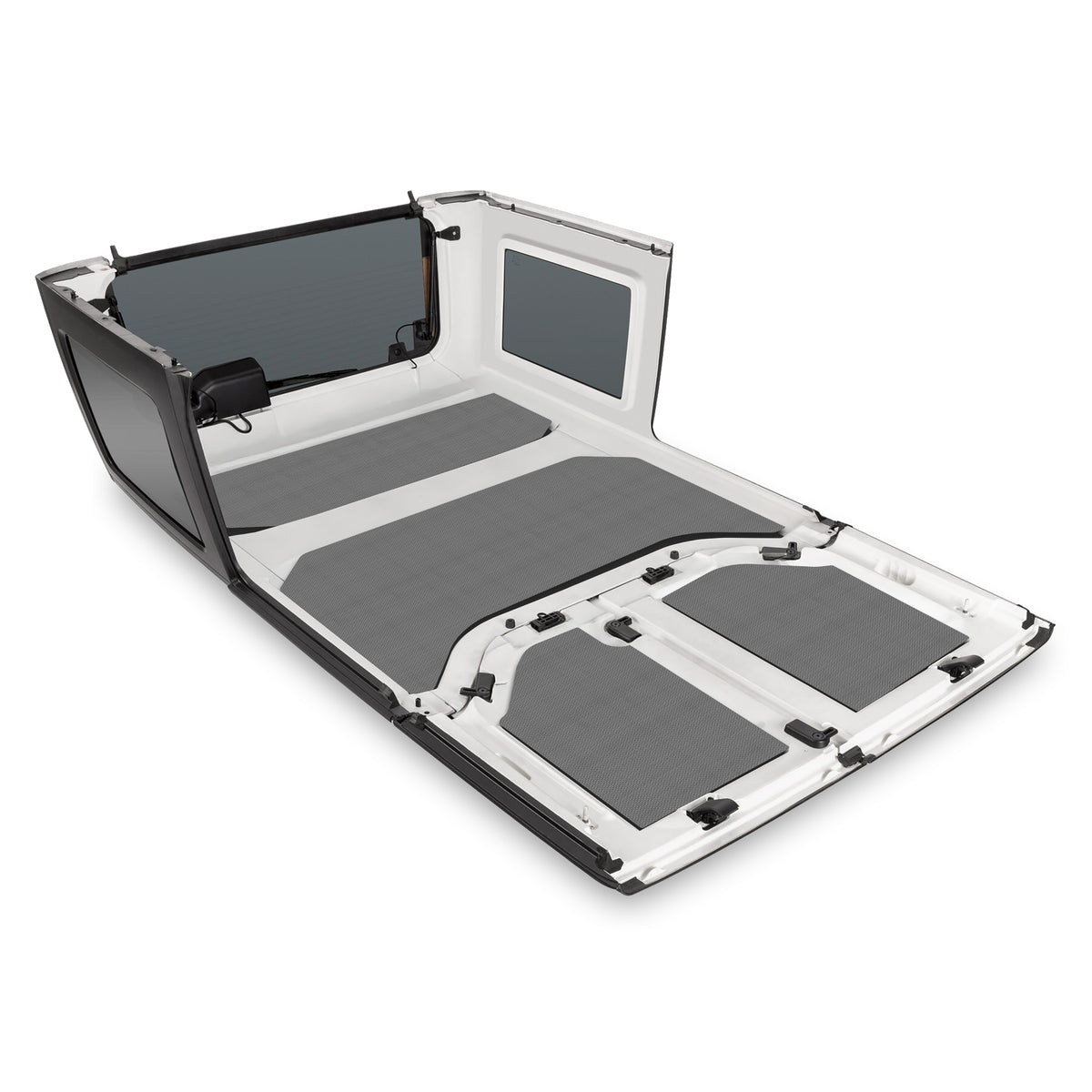 DEI 07-10 Jeep Wrangler JK 4-Door Boom Mat Headliner - 4 Piece - Gray - 50133 for 2007-2010 Jeep Wrangler - front view