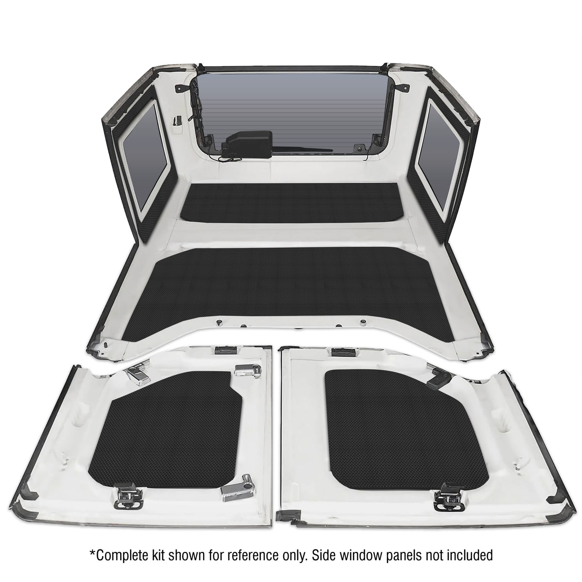 DEI 11-18 Jeep Wrangler JK 4-Door Boom Mat Headliner - 4 Piece - Black - 50137 for 2011-2018 Jeep Wrangler - front view