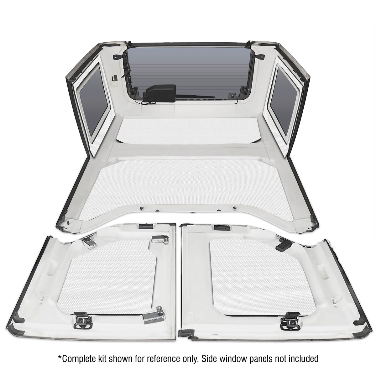DEI 11-18 Jeep Wrangler JK 4-Door Boom Mat Headliner - 4 Piece - White - 50141 for 2011-2018 Jeep Wrangler - front view