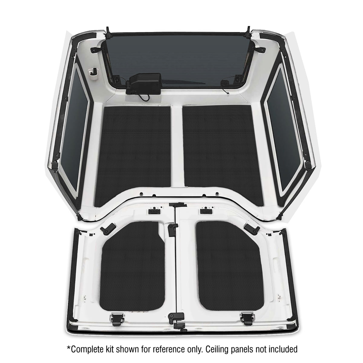 DEI 11-18 Jeep Wrangler JK 2-Door Boom Mat Rear Side Window Trim - 2 Piece - Black - 50152 for 2011-2018 Jeep Wrangler - fron