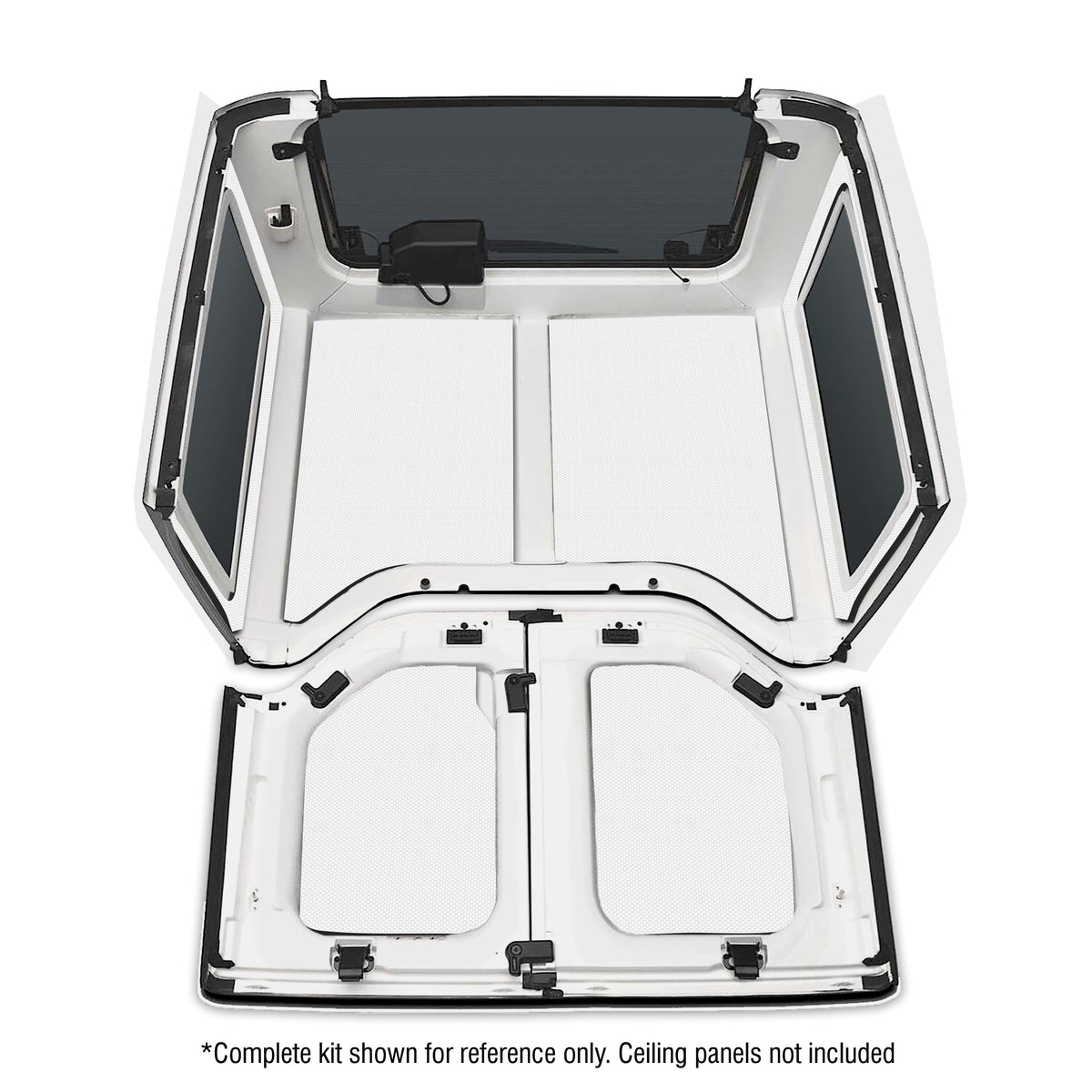 DEI 11-18 Jeep Wrangler JK 2-Door Boom Mat Rear Side Window Trim - 2 Piece - White - 50154 for 2011-2018 Jeep Wrangler - fron
