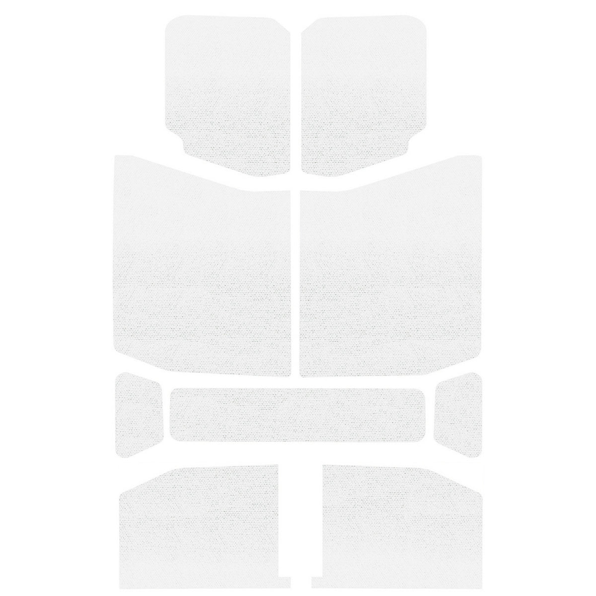 DEI 18-23 Jeep Wrangler JL 4-Door Boom Mat Headliner - 9 Piece - White - 50170 for 2018-2024 Jeep Wrangler - front view