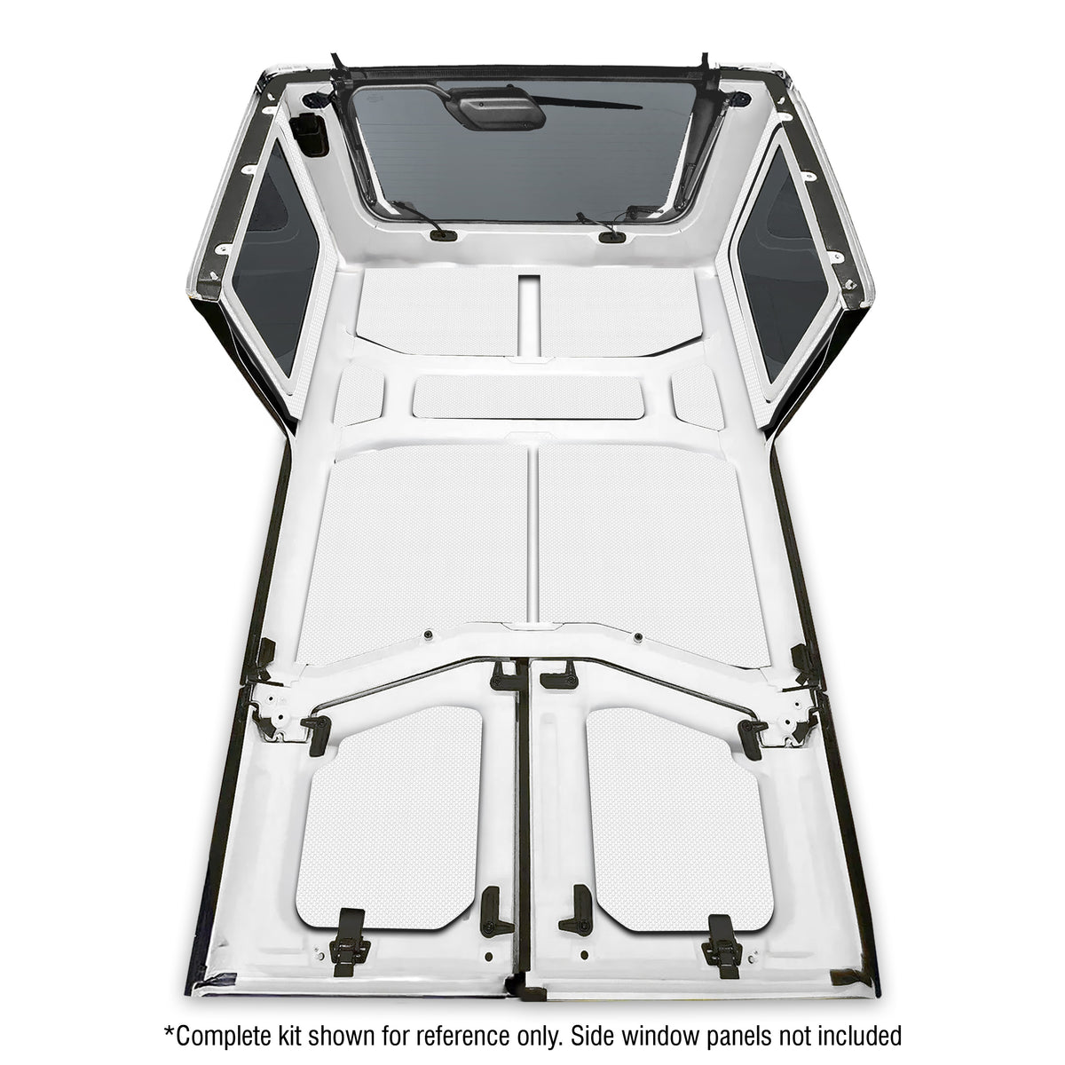 DEI 18-23 Jeep Wrangler JL 4-Door Boom Mat Headliner - 9 Piece - White - 50170 for 2018-2024 Jeep Wrangler - front view