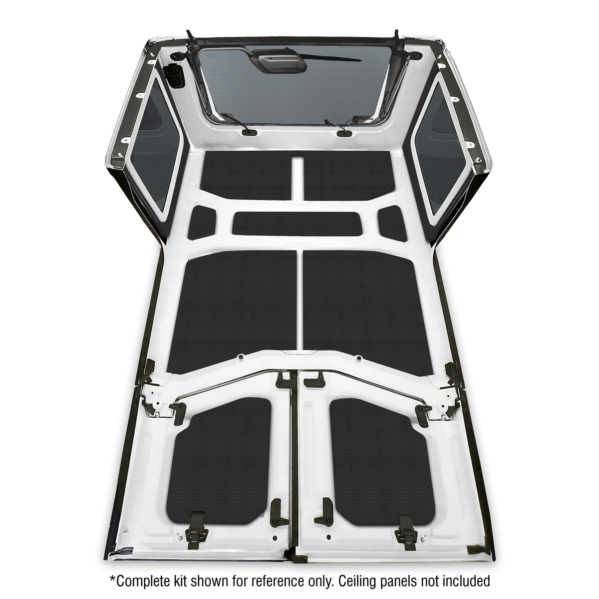DEI 18-23 Jeep Wrangler JL 4-Door Boom Mat Rear Side Window Trim - 4 Piece - Black - 50173 for 2018-2024 Jeep Wrangler - fron