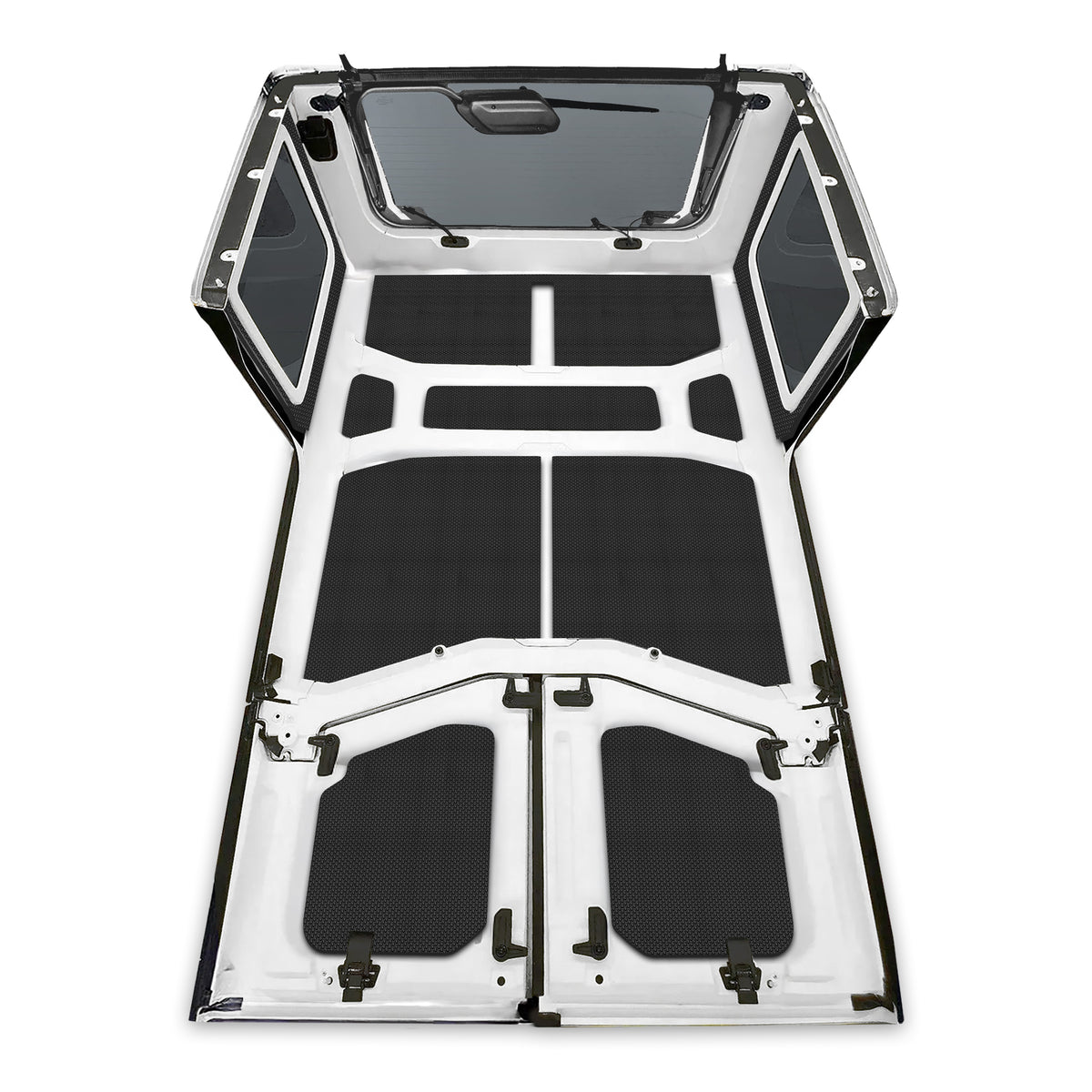 DEI 18-23 Jeep Wrangler JL 4-Door Boom Mat Complete Headliner Kit - 13 Piece - Black - 50178 for 2018-2026 Jeep Wrangler - fr
