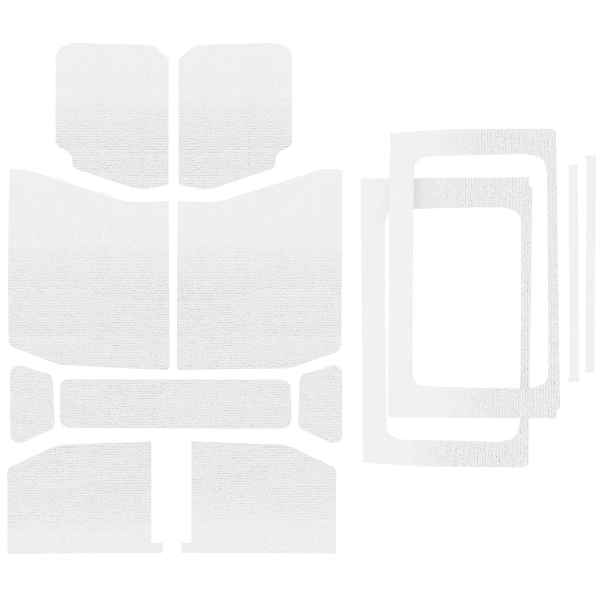 DEI 18-23 Jeep Wrangler JL 4-Door Boom Mat Complete Headliner Kit - 13 Piece - White - 50180 for 2018-2024 Jeep Wrangler - fr