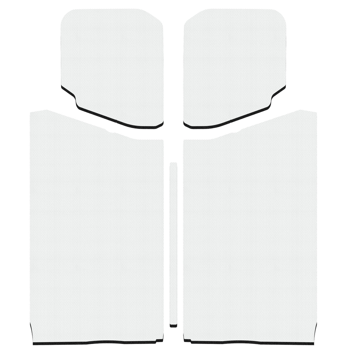 DEI 18-23 Jeep Wrangler JL 2-Door Boom Mat Headliner - 5 Piece - White - 50190 for 2018-2024 Jeep Wrangler - front view