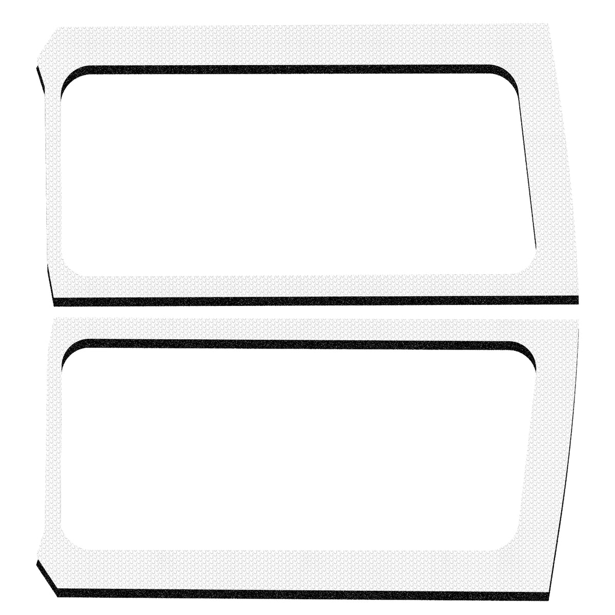 DEI 18-23 Jeep Wrangler JL 2-Door Boom Mat Rear Side Window Trim - 2 Piece - White - 50270 for 2018-2024 Jeep Wrangler - fron