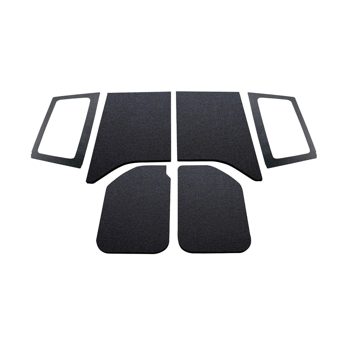 DEI 11-18 Jeep Wrangler JK 2-Door Boom Mat Complete Headliner Kit - 6 Piece - Black - 50285 for 2007-2018 Jeep Wrangler - fro