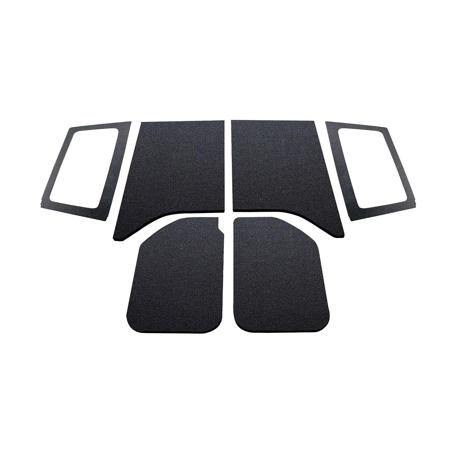 DEI 11-18 Jeep Wrangler JK 2-Door Boom Mat Complete Headliner Kit - 6 Piece - Black - 50285 for 2007-2018 Jeep Wrangler - fro