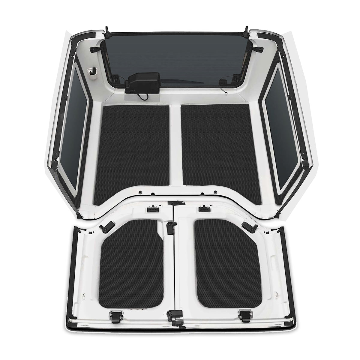 DEI 11-18 Jeep Wrangler JK 2-Door Boom Mat Complete Headliner Kit - 6 Piece - Black - 50285 for 2007-2018 Jeep Wrangler - fro