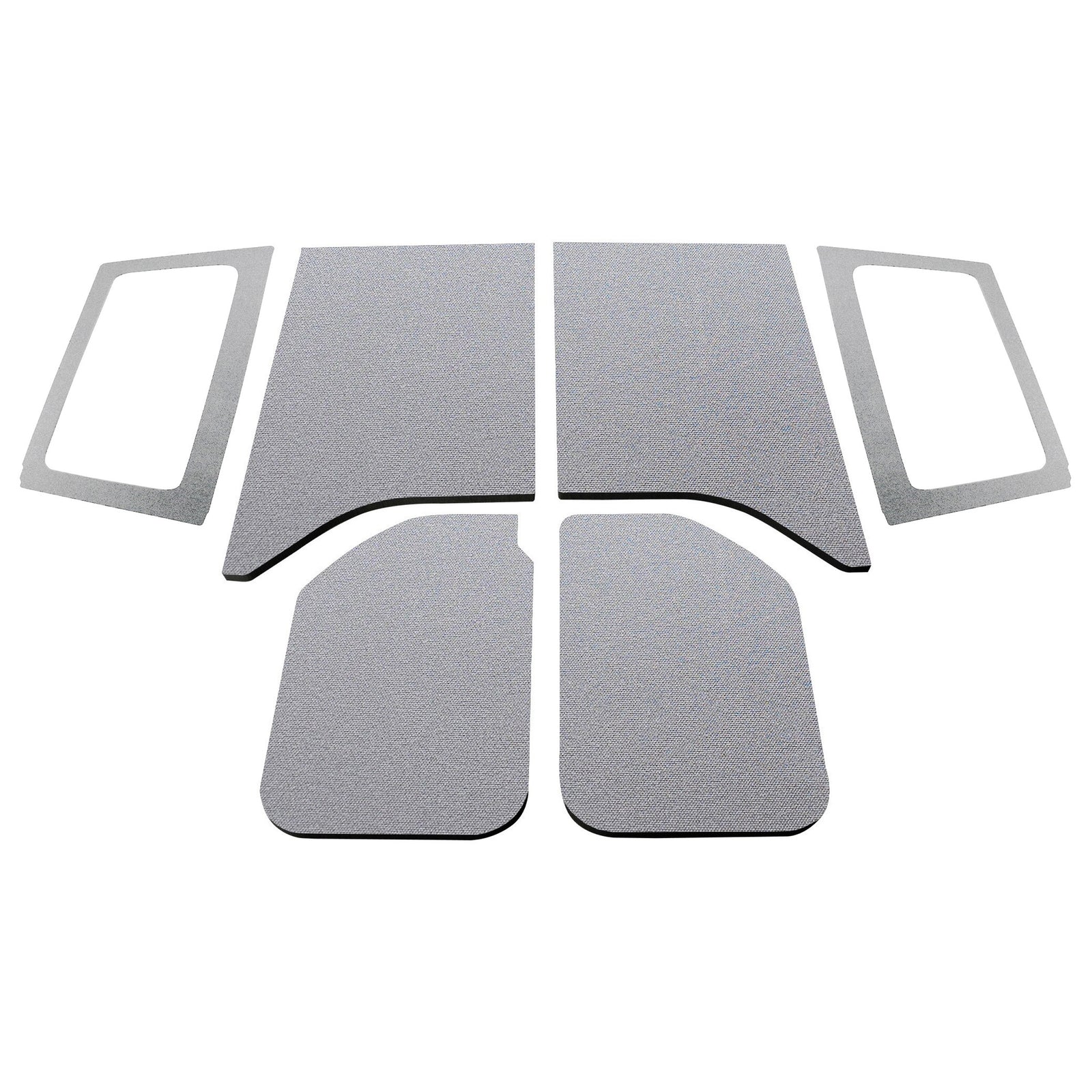 DEI 11-18 Jeep Wrangler JK 2-Door Boom Mat Complete Headliner Kit - 6 Piece - Gray - 50286 for 2011-2018 Jeep Wrangler - fron