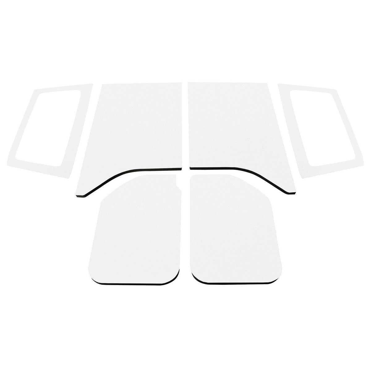 DEI 11-18 Jeep Wrangler JK 2-Door Boom Mat Complete Headliner Kit - 6 Piece - White - 50287 for 2011-2018 Jeep Wrangler - fro