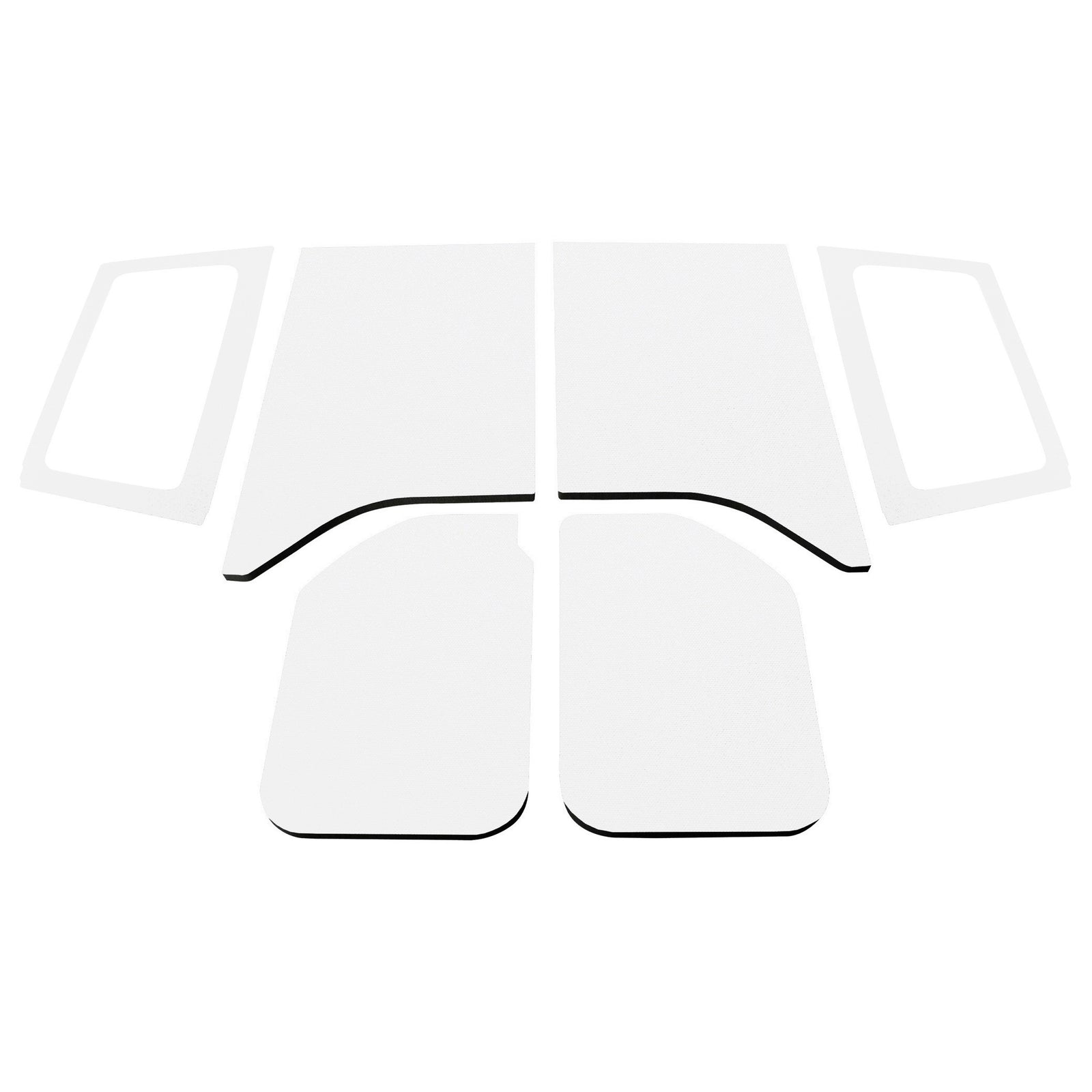 DEI 11-18 Jeep Wrangler JK 2-Door Boom Mat Complete Headliner Kit - 6 Piece - White - 50287 for 2011-2018 Jeep Wrangler - fro