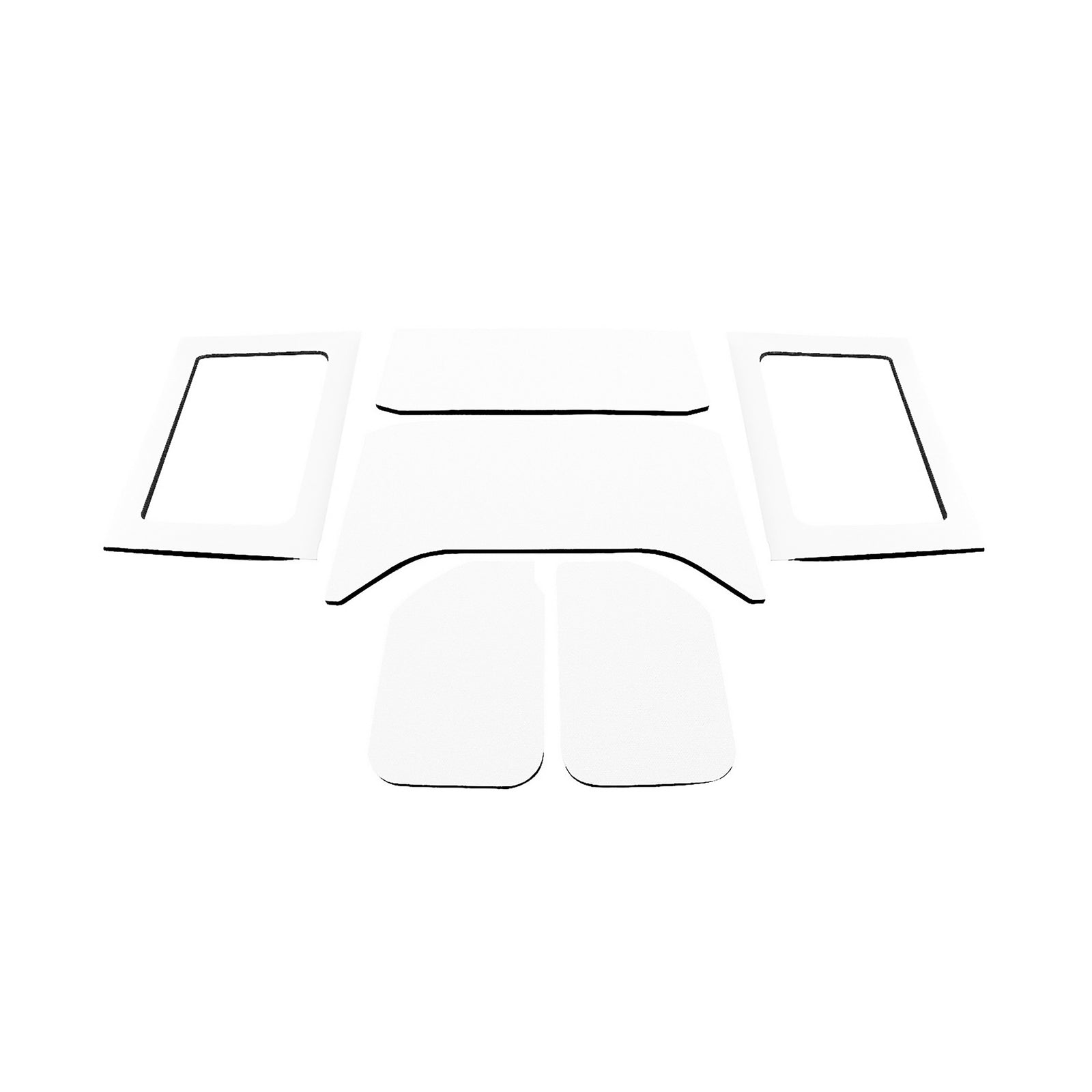 DEI 11-18 Jeep Wrangler JK 4-Door Boom Mat Complete Headliner Kit - 6 Piece - White - 50292 for 2011-2018 Jeep Wrangler - fro