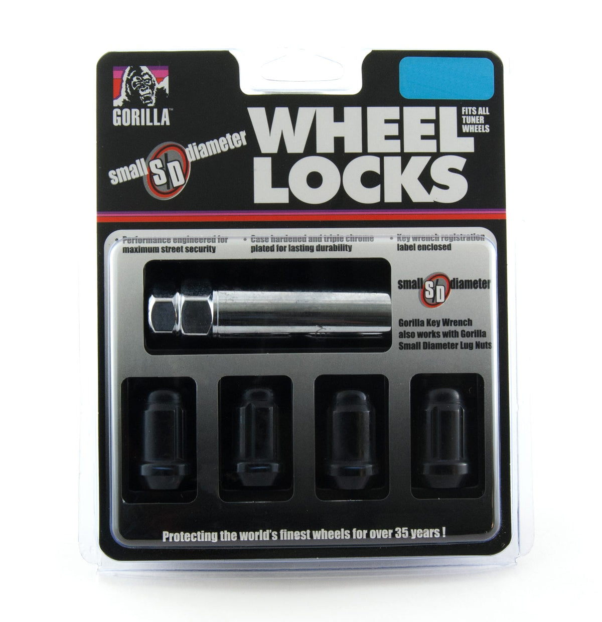 Gorilla Automotive - SD Lock Acorn 1/2 Blk Clam - 21681BC