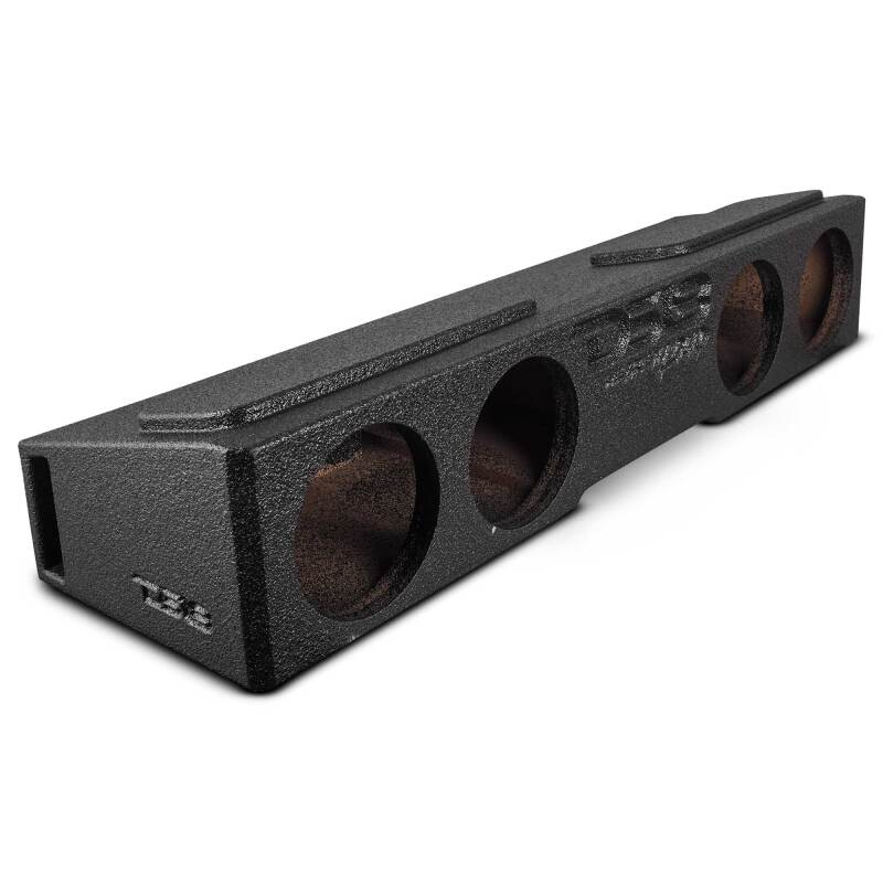 DS18 4 x 8in Forward Firing Underseat Ported Box Subwoofer Enclosure Black Spray Liner Paint Finish - EBM-FFPUFCG-4X8 - front view