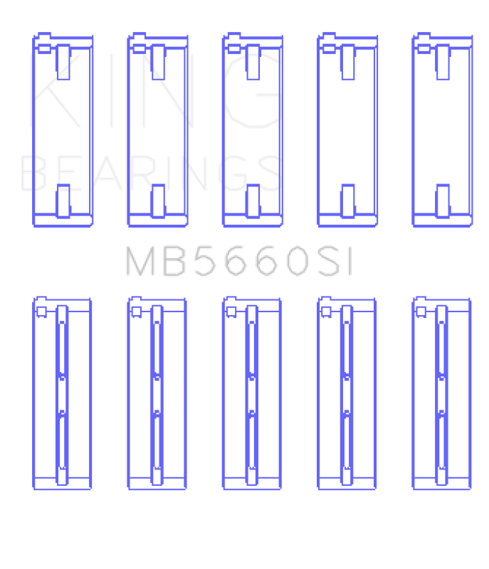 King Engine Bearings Audi/VW Bbz/CAxa/CAva/Azd (Size +0.25mm) Main Bearing Set - MB5660SI0.25