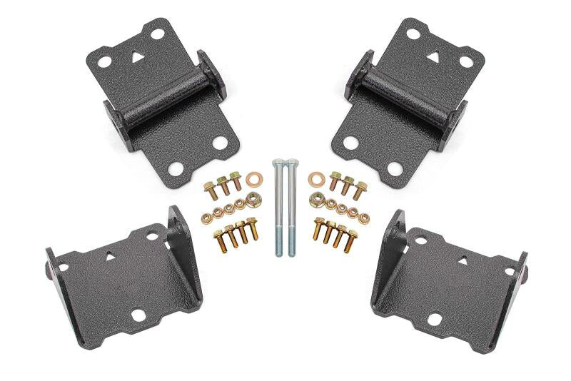 BMR 78-87 G-Body Motor Mount Kit Upper &amp; Lower Solid - Black Hammertone - MM461H