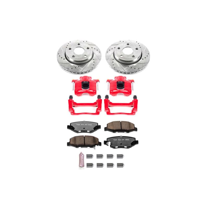 Power Stop 07-17 Jeep Wrangler Front Z36 Truck & Tow Brake Kit w/Calipers - KC3097-36 for 2007-2018 Jeep Wrangler