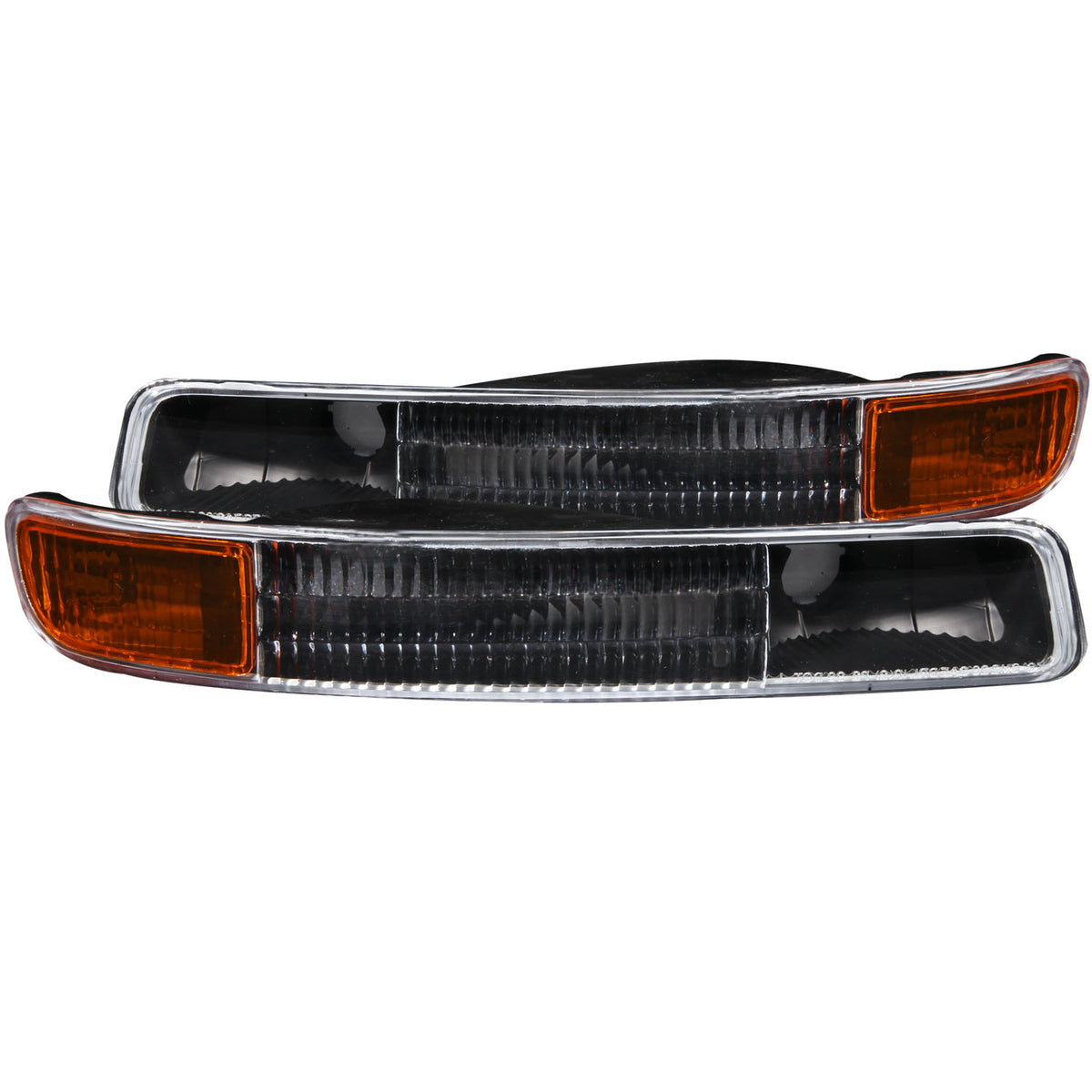 ANZO 1999-2006 Gmc Sierra 1500 Euro Parking Lights Black w/ Amber Reflector - 511005 for 1999-2007 GMC Sierra 1500 - front vi