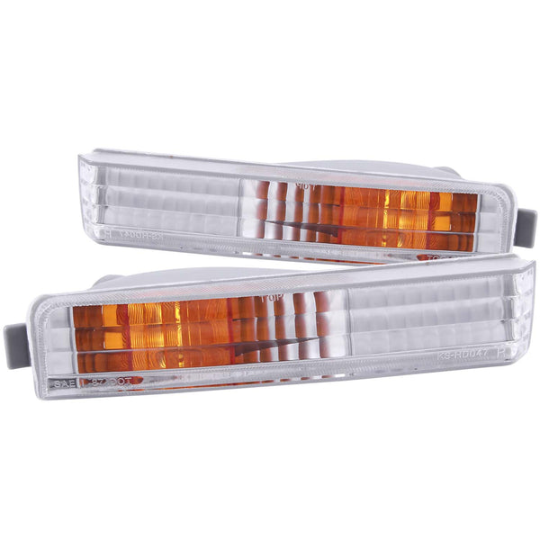 ANZO 1990-1991 Honda Accord Euro Parking Lights Chrome w/ Amber Reflector - 511006 for 1990-1991 Honda Accord - front view