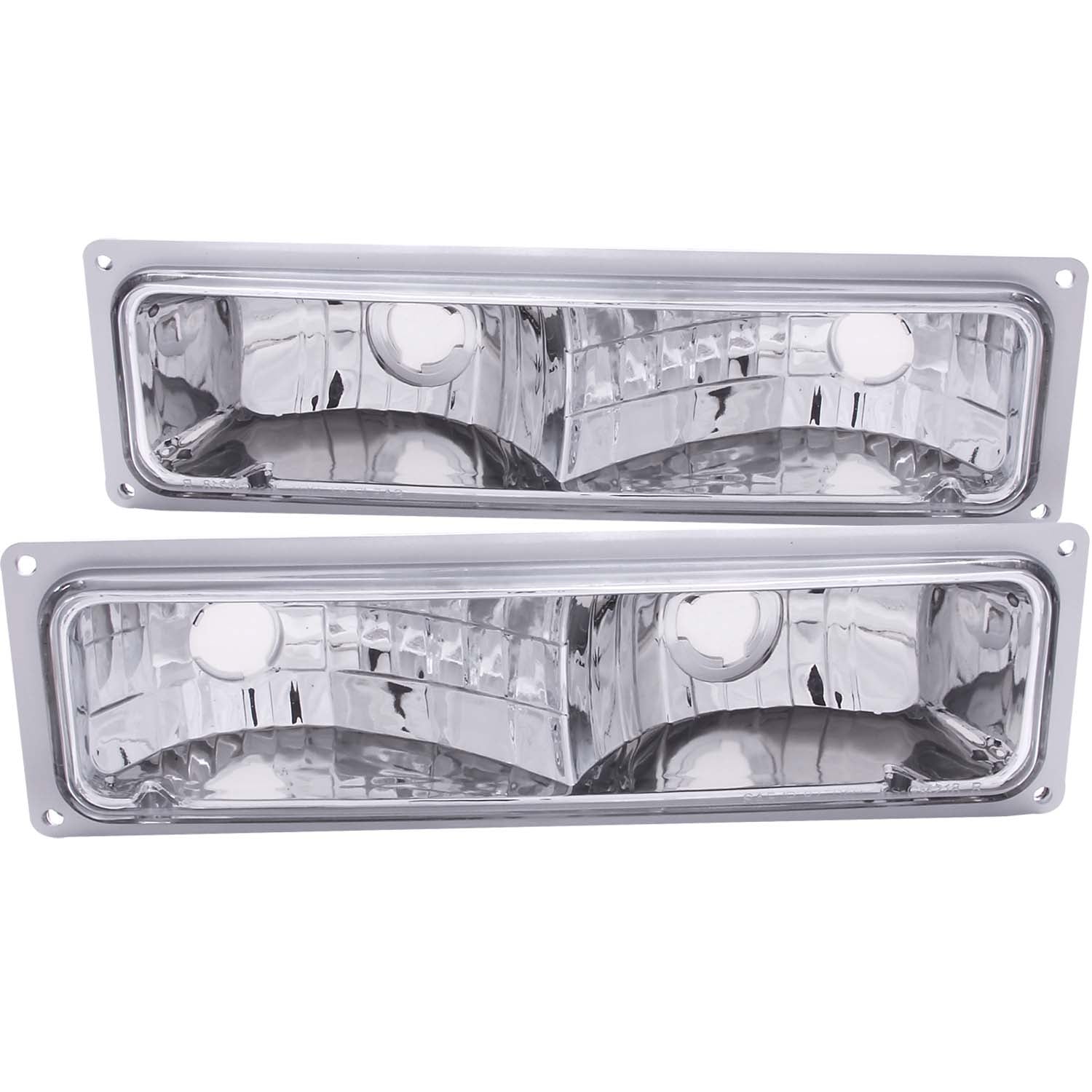 ANZO 1988-1998 Chevrolet C1500 Euro Parking Lights Chrome - 511032 for 1988-2000 Chevrolet C3500 - front view