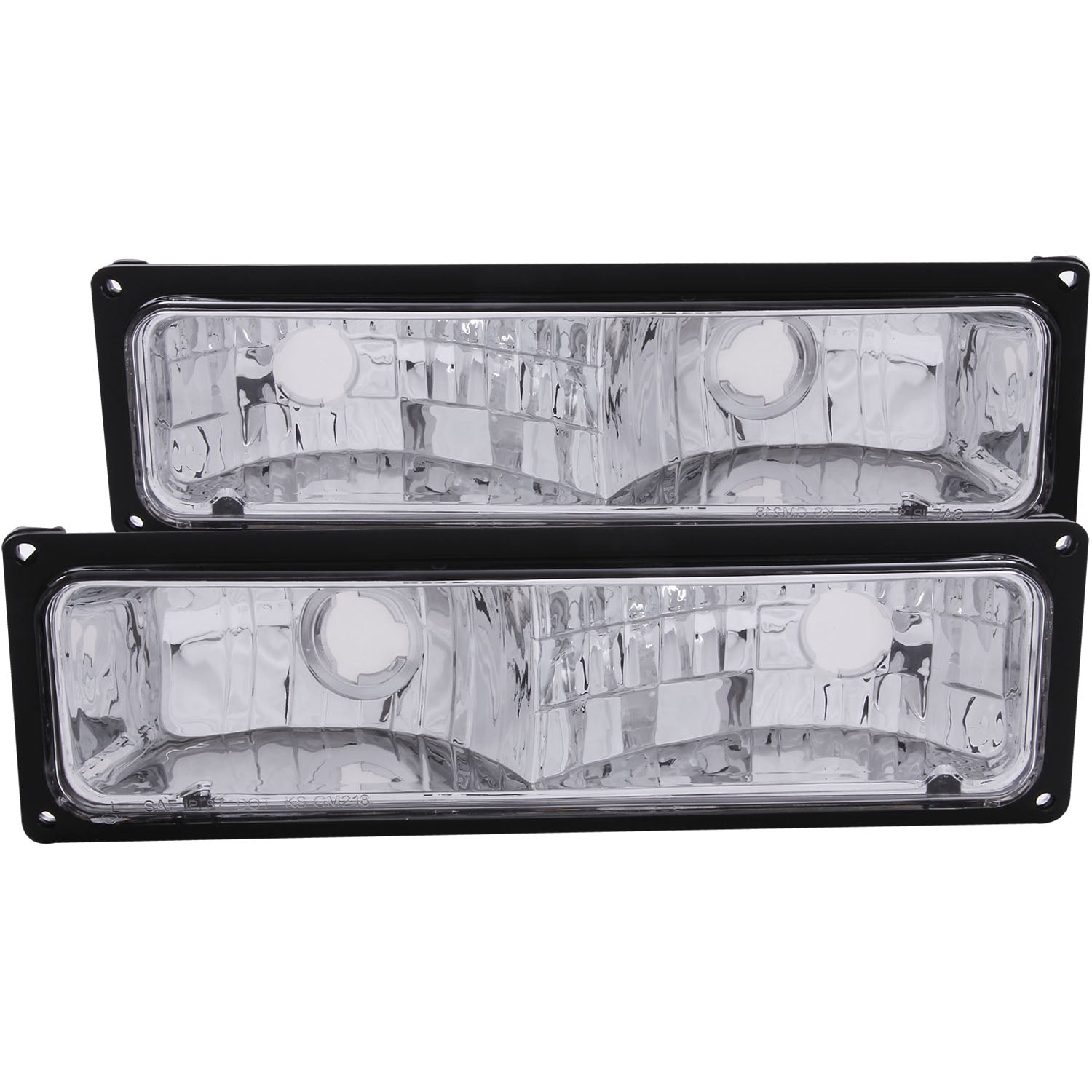 ANZO 1988-1998 Chevrolet C1500 Euro Parking Lights Black - 511033 for 1988-2000 Chevrolet C3500 - front view